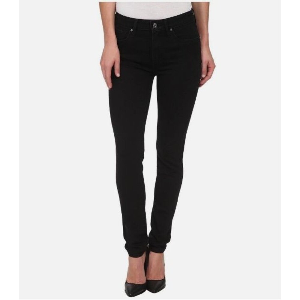 Levi's Women's 721 High Rise Skinny Leg Distressed Jeans Mid-Stretch 30/30 Black